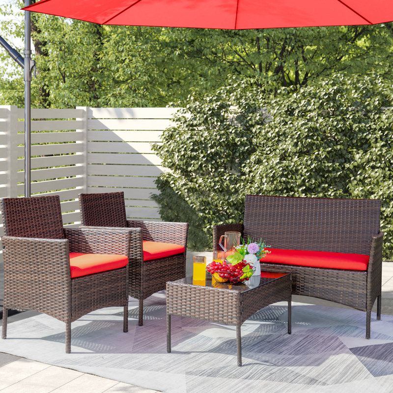 Donn 4 piece rattan sofa discount